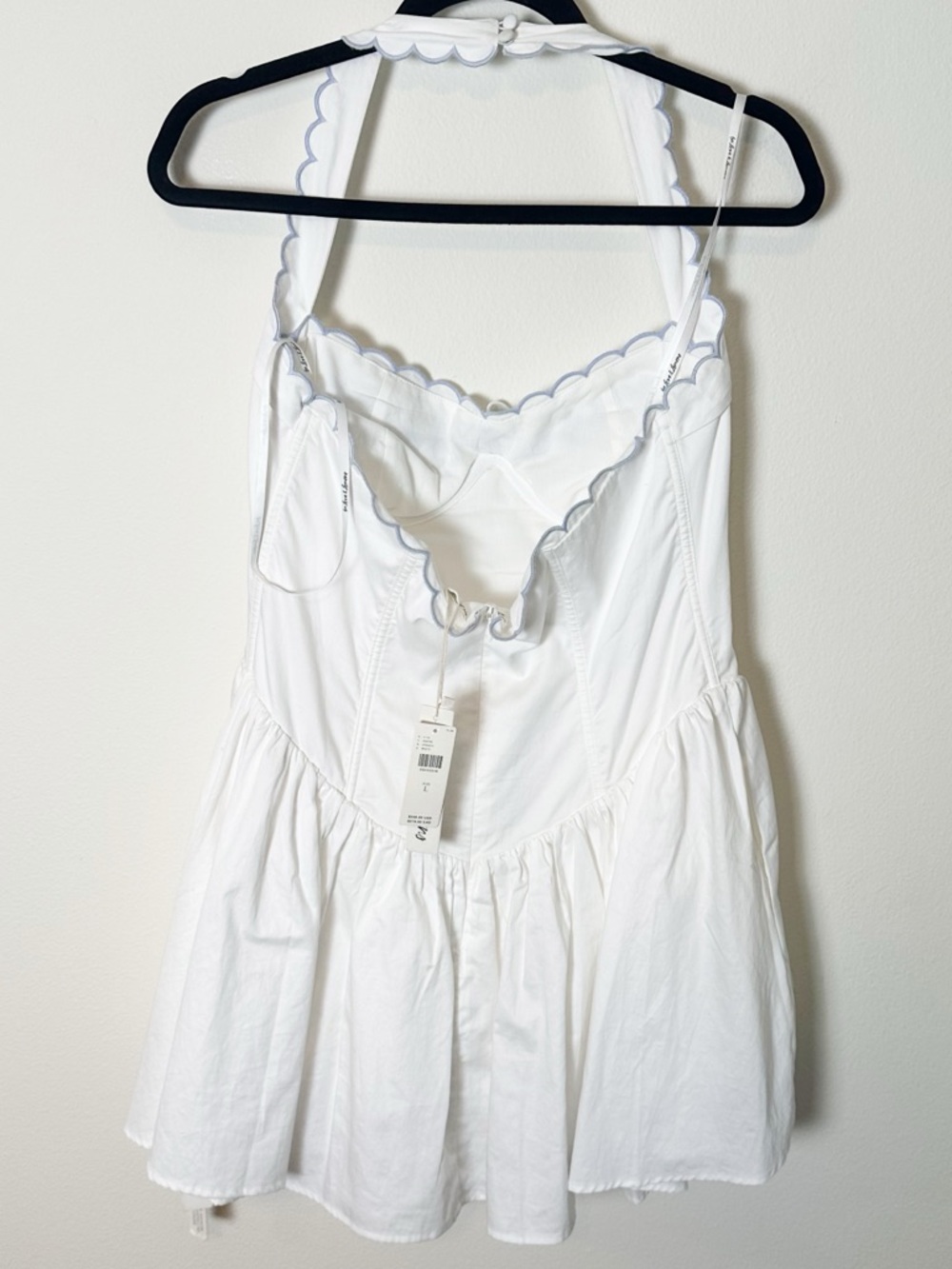 New For Love and Lemons Cotton Poplin Tea Time Bustier Mini Dress Embroidered L - Picture 4 of 12